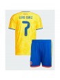 Otroški Nogometna dresi replika Kolumbija Luis Diaz #7 Domači SP 2026 Kratek rokav (+ hlače)